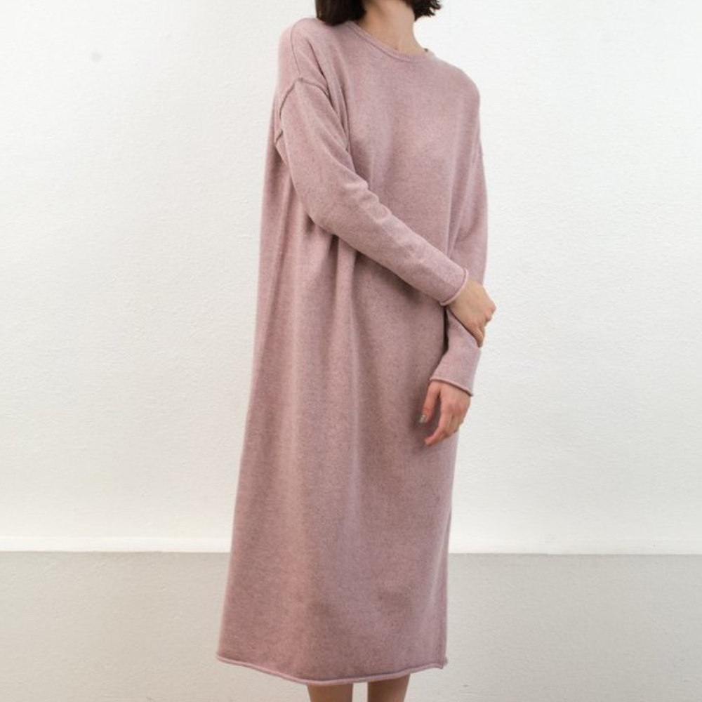 ISO Micaela Greg Merino Wool Speckle Rose Sweater Dress